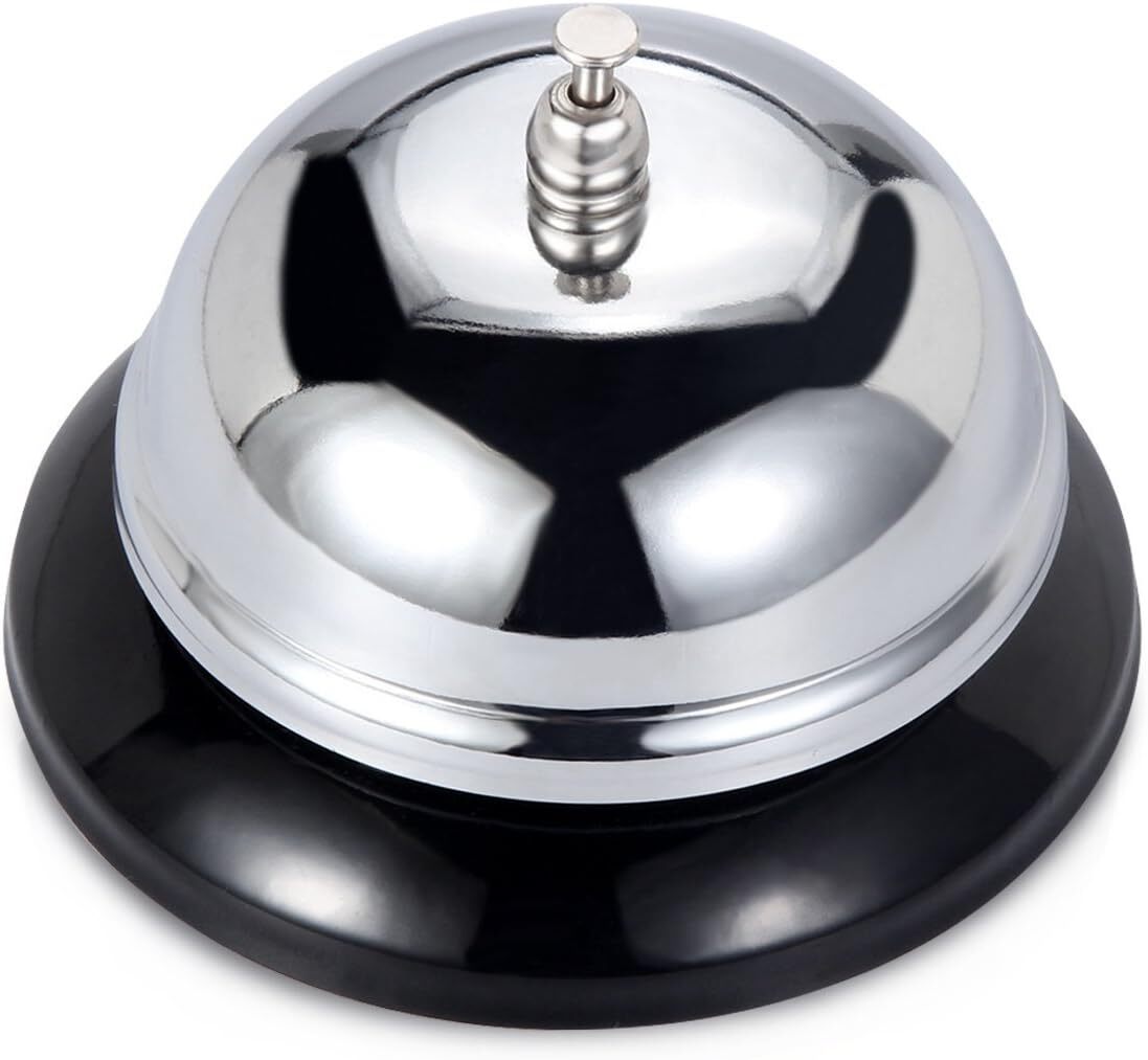 Premium Chrome Plated Service Bell for Reception Desk