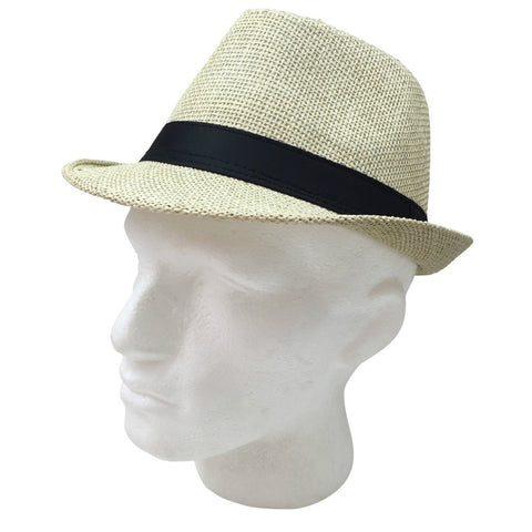 Premium Paper Straw Trilby Fedora Hat - 58cm