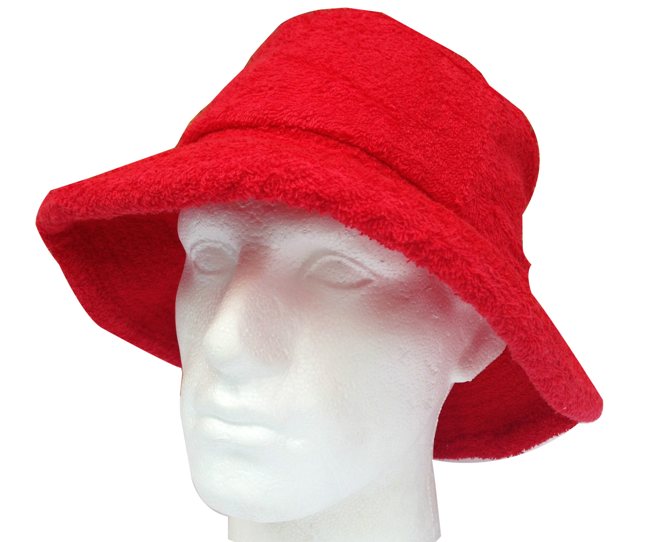 Premium Red 100% Cotton Terry Towelling Bucket Hat XXL