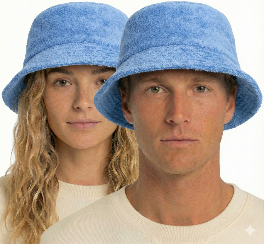 Premium Sky Blue 100% Cotton Terry Towelling Bucket Hat XXL