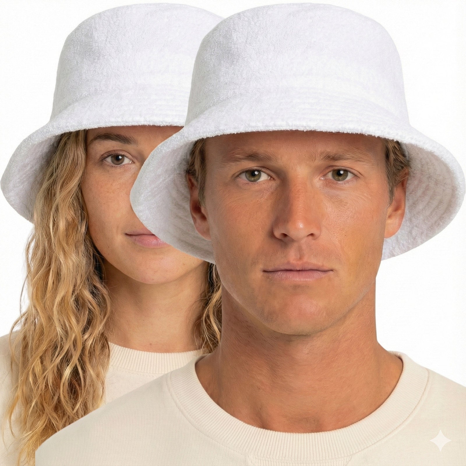 Premium White 100% Cotton Terry Towelling Bucket Hat XL