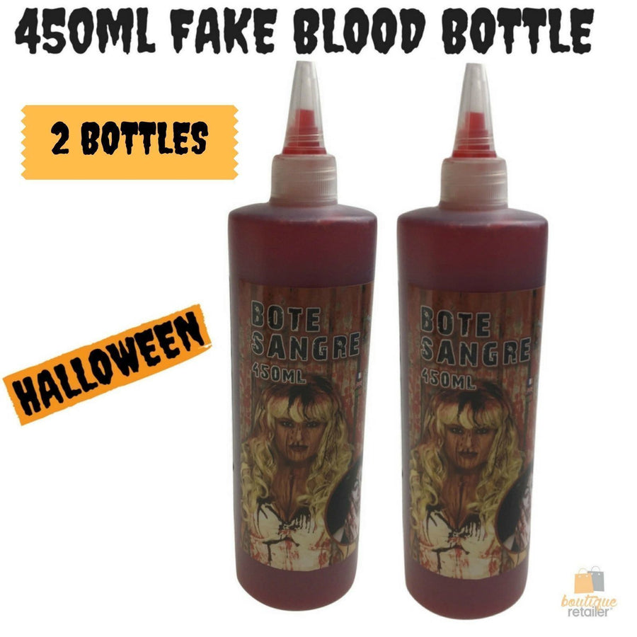 2x 450ml Bottle Vampire FAKE BLOOD Zombie Halloween Red Make Up Gel Cream Horror - SuperSaverAU - view 1