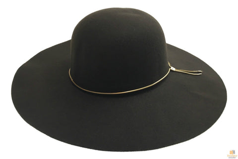 Premium Women's Brown Wide Brim Felt Fedora Cloche Hat One Size