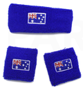 Premium Terry Towelling Headband & Wristband Set - Australia Flag