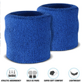 Premium Terry Towelling Headband & Wristband Set - Blue