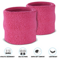 Premium Terry Towelling Headband & Wristband Set - Hot Pink