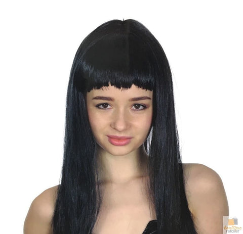 LONG WIG Straight Party Hair Costume Fringe Cosplay Fancy Dress 70cm Womens - Black (22450) - SuperSaverAU - view 1