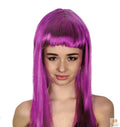 Premium Long Straight Wig with Fringe - Fuchsia, 70cm