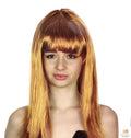 Premium Long Straight Wig with Fringe - Golden Brown, 70cm