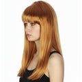 Premium Long Straight Wig with Fringe - Golden Brown, 70cm