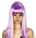 Premium Long Straight Wig with Fringe - Light Purple, 70cm
