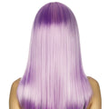 Premium Long Straight Wig with Fringe - Light Purple, 70cm