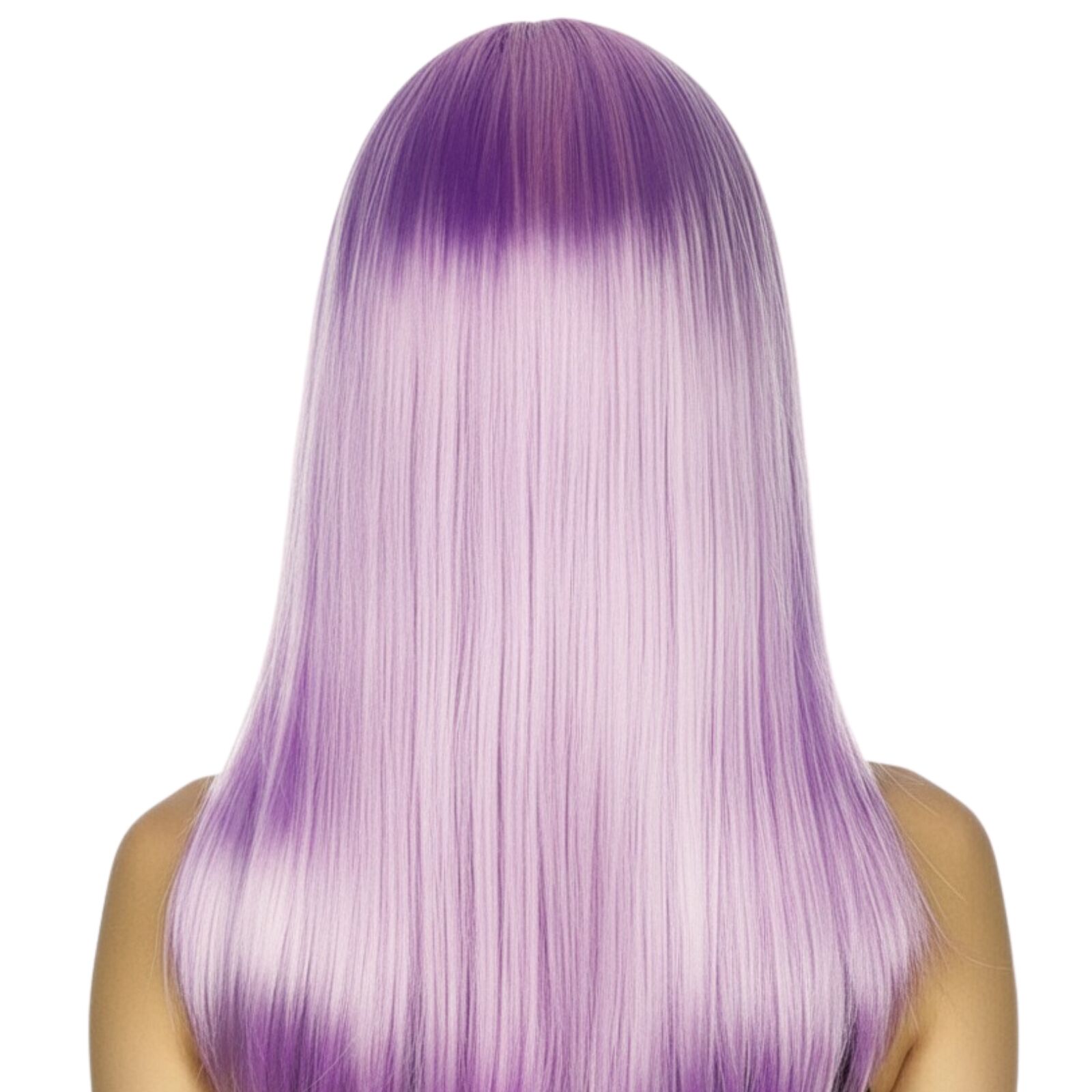 Premium Long Straight Wig with Fringe - Light Purple, 70cm