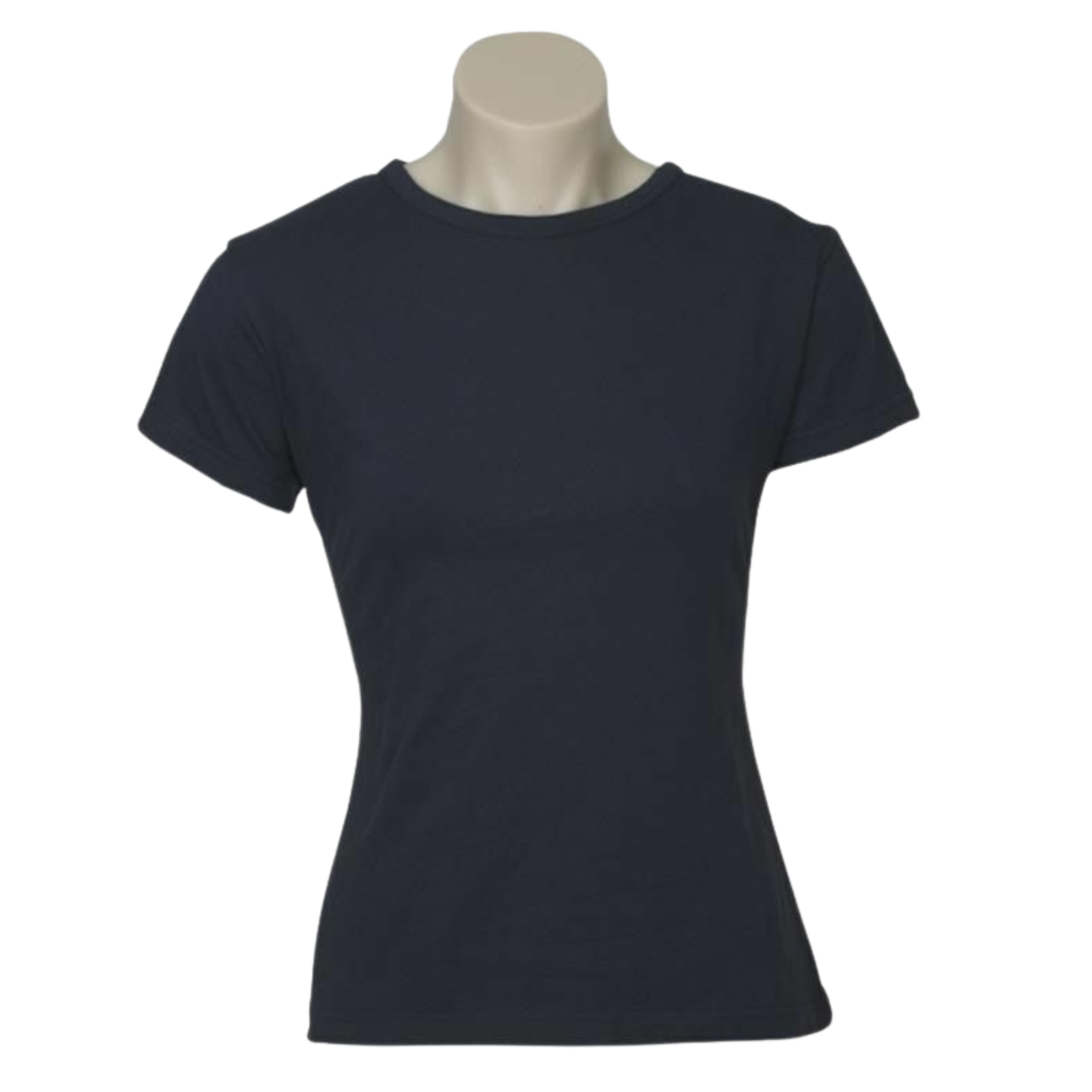 Premium Women's Navy Blue 100% Cotton Plain Crew Neck T-Shirt Size 10
