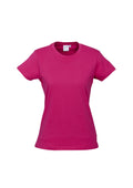 Premium Women's Magenta Pink 100% Cotton Plain Crew Neck T-Shirt Size 16