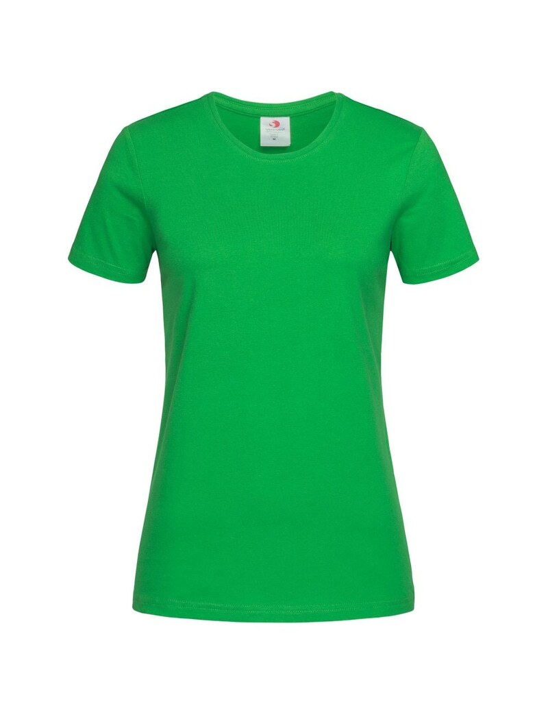 Premium Women's Green 100% Cotton Plain Crew Neck T-Shirt Size 22