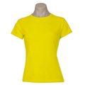 Premium Women's Yellow 100% Cotton Plain Crew Neck T-Shirt Size 22