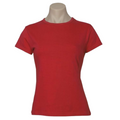 Premium Women's Red 100% Cotton Plain Crew Neck T-Shirt Size 24