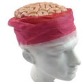 Premium Zombie Brain Skull Cap with Bandage - Latex