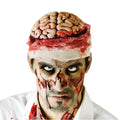 Premium Zombie Brain Skull Cap with Bandage - Latex