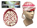 Premium Zombie Brain Skull Cap with Bandage - Latex