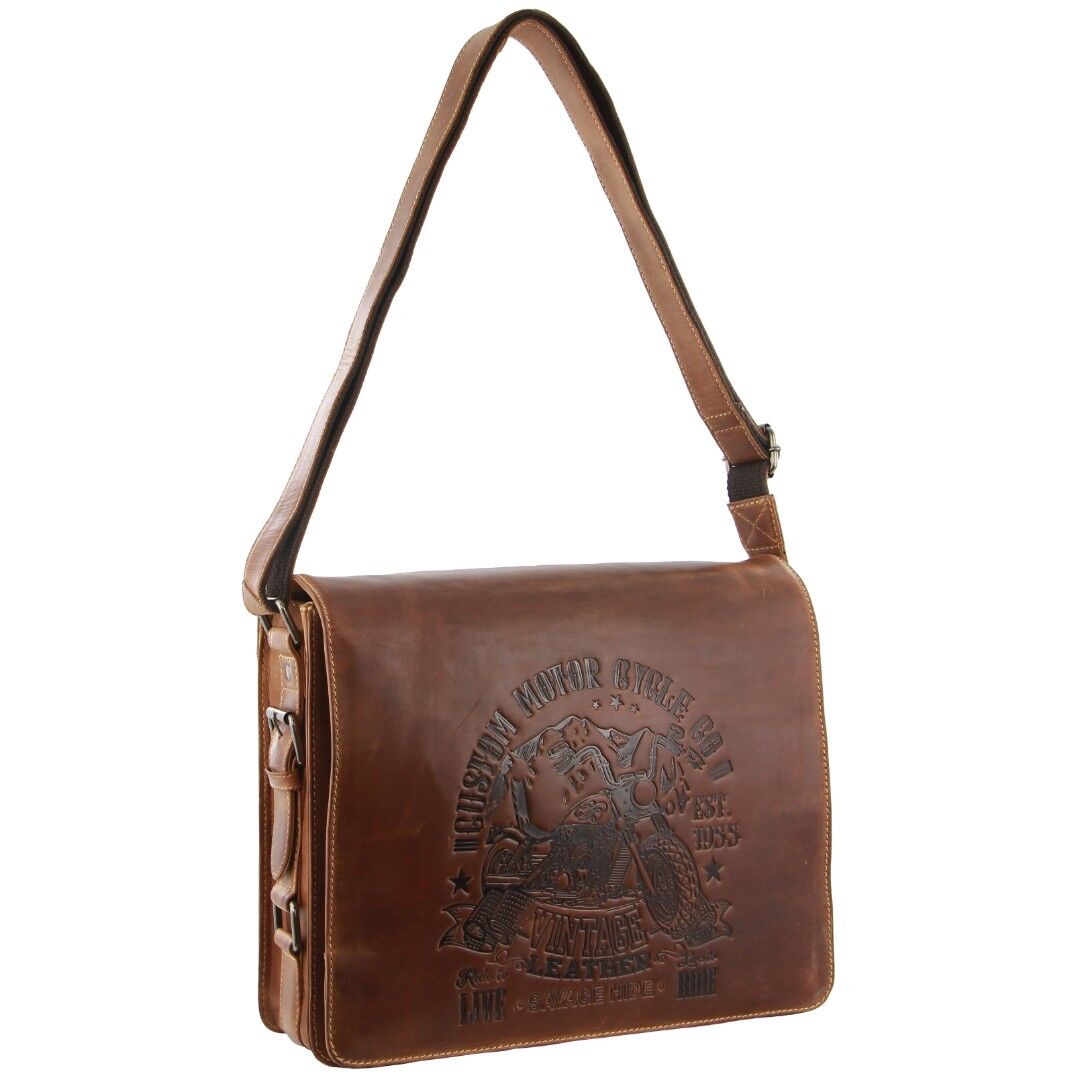 Billy The Kid Genuine Leather Shoulder Bag - Cognac