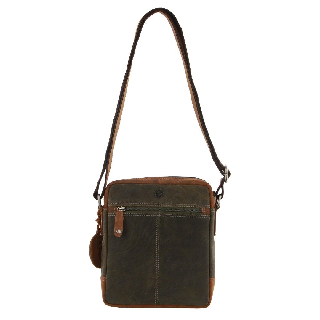 Billy The Kid Olive Leather Crossbody Shoulder Bag