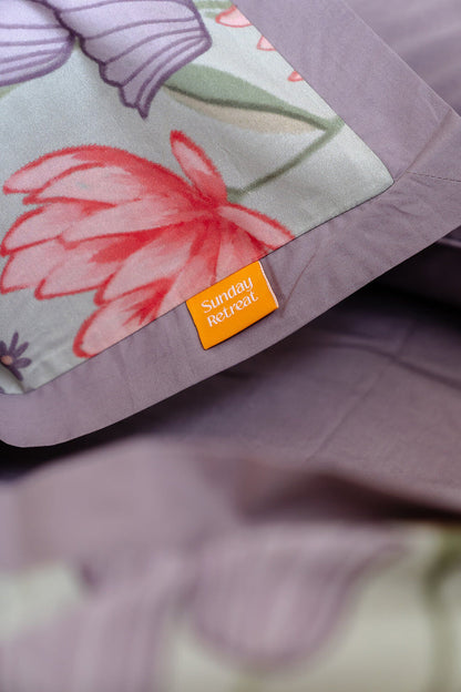 100% Cloud Cotton Duvet Quilt Cover Set w/ 2 Pillow Cases in Serena - Super King