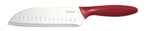 Culinare Santoku Knife with Japanese Stainless Steel Blade - Red, 17.5cm