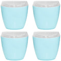 Oval Swing Top Waste Bin 4x Acrylic Lightweight Compact Bathroom Office Blue - SuperSaverAU - view 2