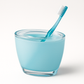 Premium Blue Acrylic Oval Toothbrush Holder Shatter-Resistant Bathroom Countertop Organiser