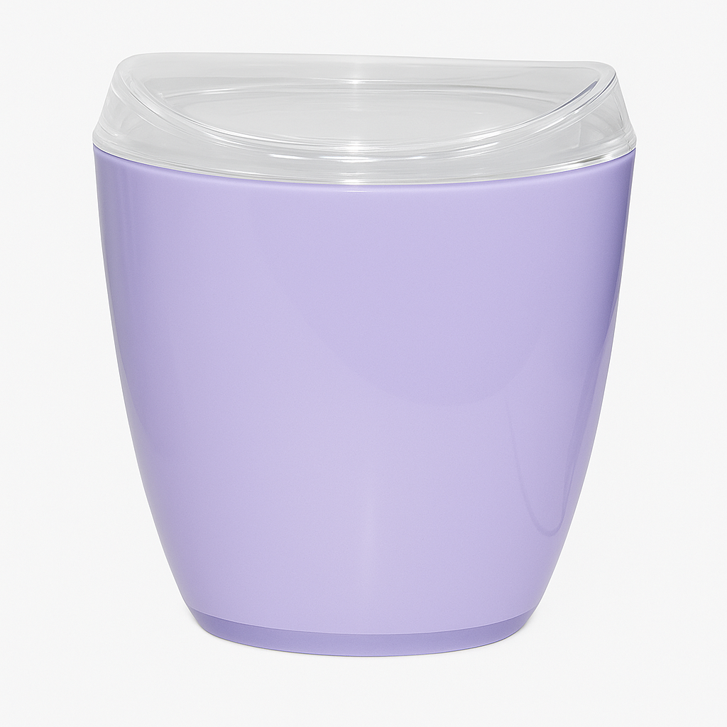 Premium Oval Swing Top Acrylic Waste Bin – Purple