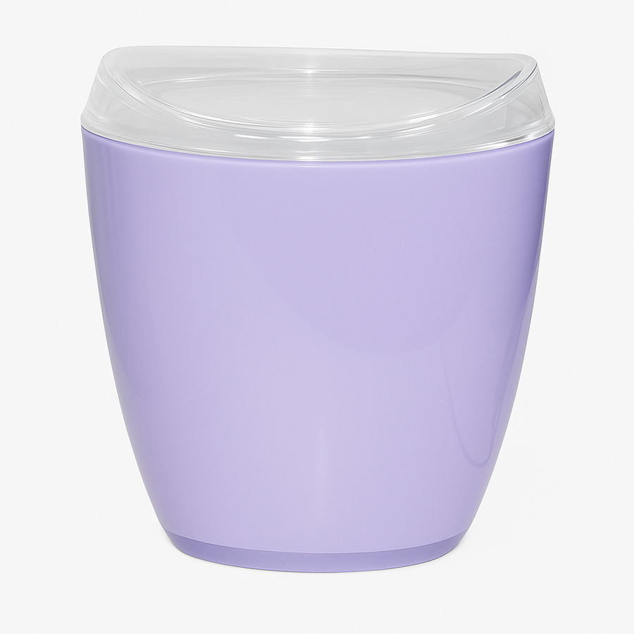 Premium Oval Swing Top Acrylic Waste Bin – Purple