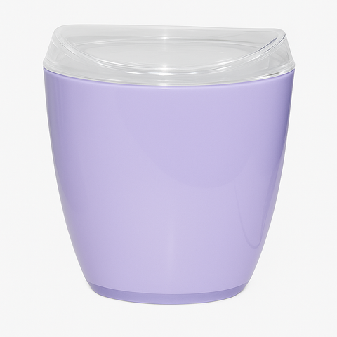 Premium Oval Swing Top Acrylic Waste Bin – Purple