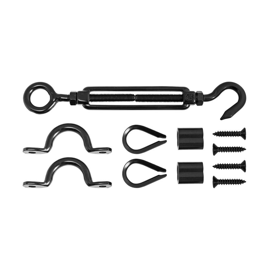 Pinnacle Hardware 316 Stainless Steel Hook/Eye Turnbuckle Kit – Black
