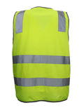 Hi Vis Safety Vest Reflective Tape Zip Up Workwear Pocket High Visibility in Yellow - M - SuperSaverAU - view 4