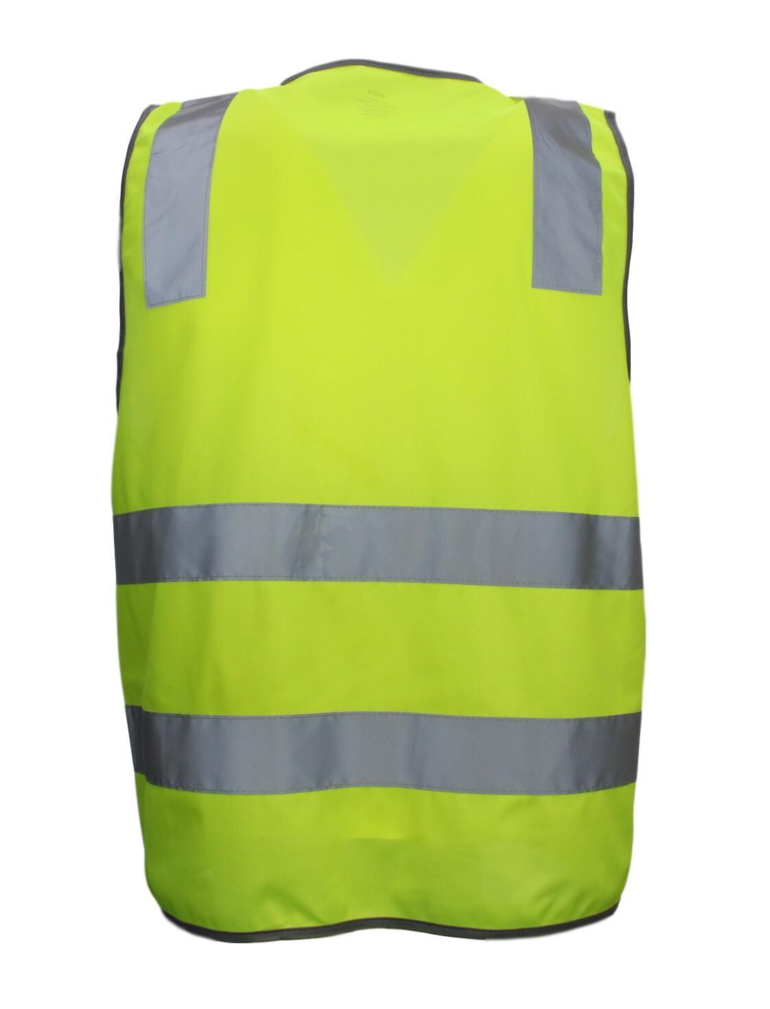 Hi Vis Safety Vest Reflective Tape Zip Up Workwear Pocket High Visibility in Yellow - M - SuperSaverAU - view 4