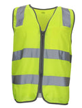 Hi Vis Safety Vest Reflective Tape Zip Up Workwear Pocket High Visibility in Yellow - M - SuperSaverAU - view 5