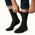 Premium 1 Pair Black Cotton Rich Loose Top Diabetic Comfort Socks Size 11-14