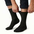 Premium 1 Pair Black Cotton Rich Loose Top Diabetic Comfort Socks Size 11-14