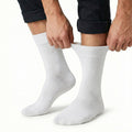 Premium 1 Pair White Cotton Rich Loose Top Diabetic Comfort Socks Size 2-8