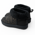 Premium Women's Gold Black Australian Sheepskin Wool Mini UGG Boots Size 7