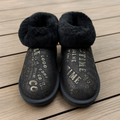 Premium Women's Gold Black Australian Sheepskin Wool Mini UGG Boots Size 9