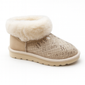 Premium Women's Gold Sand Australian Sheepskin Wool Mini UGG Boots Size 5