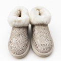 Premium Women's Gold Sand Australian Sheepskin Wool Mini UGG Boots Size 8