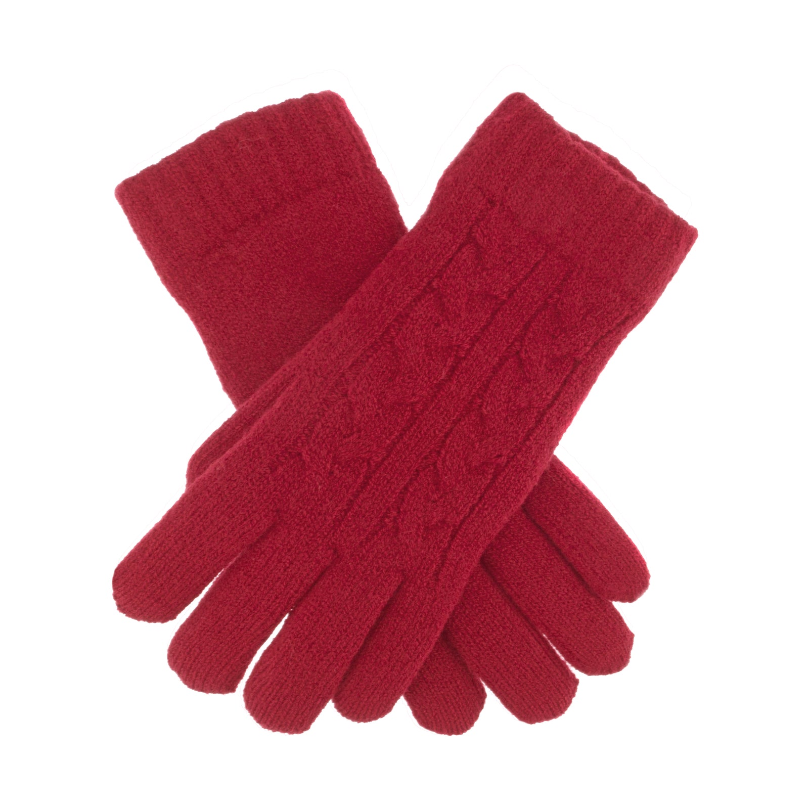 Dents Women's Cable Knit Gloves - Berry