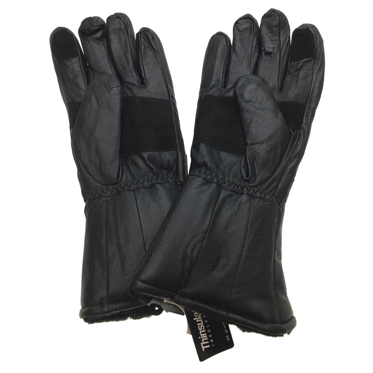 3M DENTS Thinsulate Genuine Leather Motorbike Gloves with Faux Fur Lining - Black, L