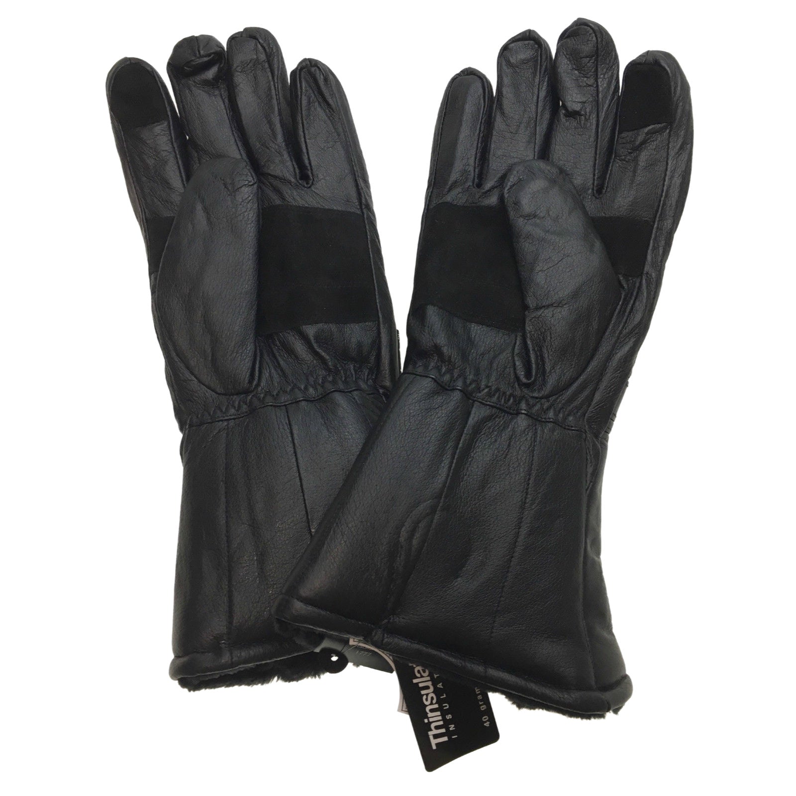 3M DENTS Thinsulate Genuine Leather Motorbike Gloves with Faux Fur Lining - Black, M