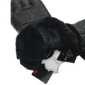 3M DENTS Thinsulate Genuine Leather Motorbike Gloves with Faux Fur Lining - Black, S