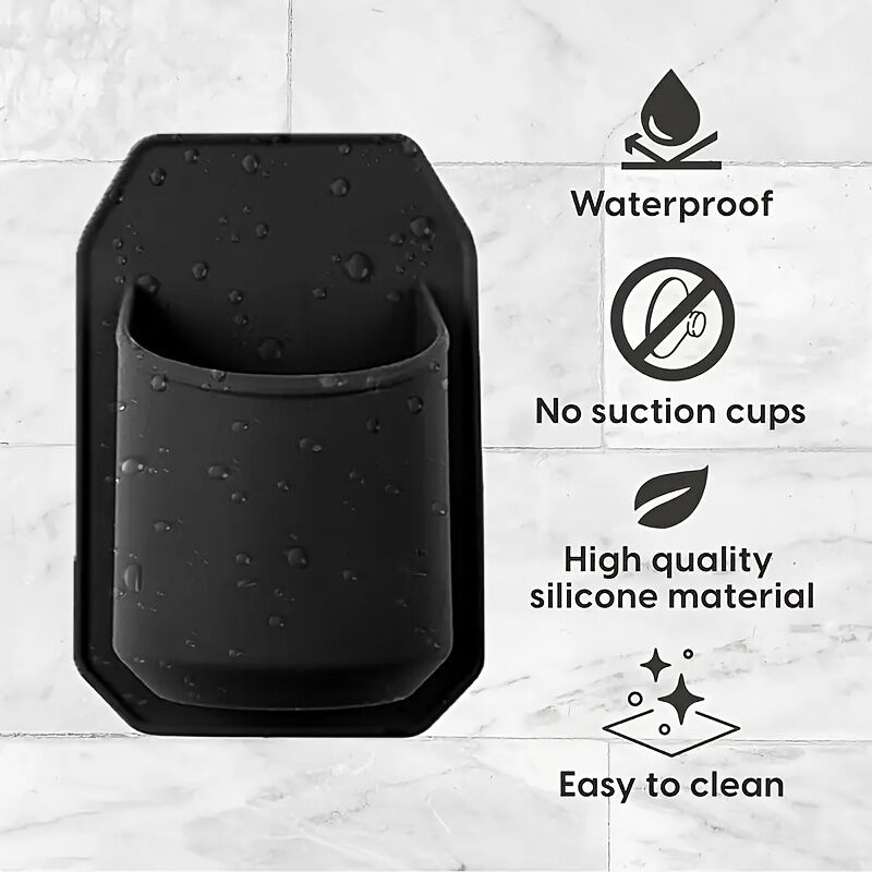 Premium Silicone Shower Beverage Can Holder – Black